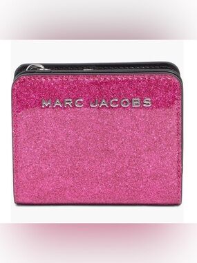 Marc Jacobs Glitter Compact Wallet in Hot Pink
